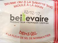 Beurre cru à la baratte bois moulé à la main 1/2 sel