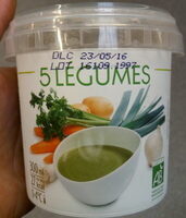 Soupe de Légumes Biologiques 5 Légumes