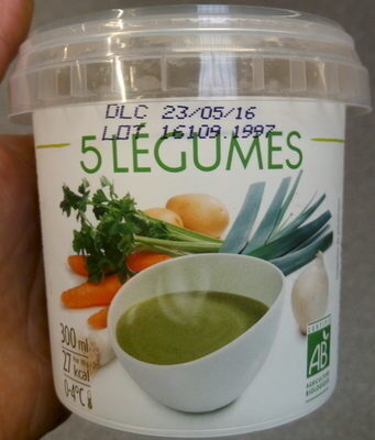 Soupe de Légumes Biologiques 5 Légumes