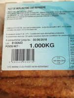 Filet de merlan pané cuit réfrigéré