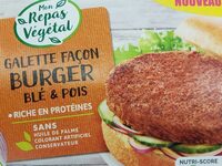 Galette façon burger blé et pois