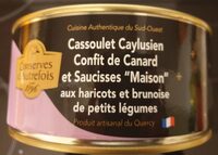 Cassoulet Caylusien confit de canard et saucisse "Maison"