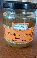 Pâte de curry doux Korma