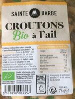 Croutons bio a l'ail