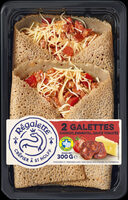 Galettes chorizo, emmental, tomate
