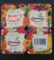Yaourts avec des morceaux de fruits