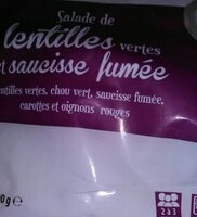 Salade lentilles vertes saucisse fumée