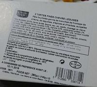 2 tartes fines chèvre légumes