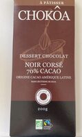 Tablette chocolat noir pâtissier 70%