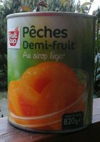 Pêches demi-fruit au sirop léger
