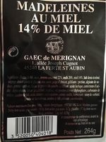 Madeleines Au Miel (14% De Miel)