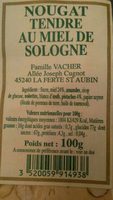 Nougat tendre au miel de Sologne