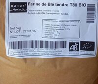 Farine de blé tendre T80 bio