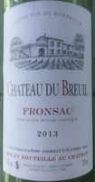 Vin rouge Fronsac 2013