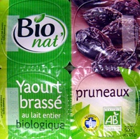 Yaourts au lait entier pruneaux Bio Bionat