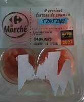 4 Verrines tartare de saumon tzatziki