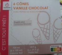 Si cône vanille chocolat avec pépites de nougatine