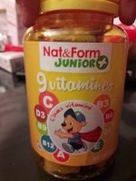 9 Vitamines Goût orange, citron, framboise