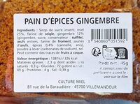 Pain d'Epices Gingembre