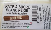 Pate a sucre blanc neige