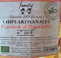 Chips artisanales piment d’Espelette nº 003