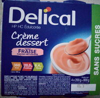 Crème dessert saveur fraise façon pâtissière