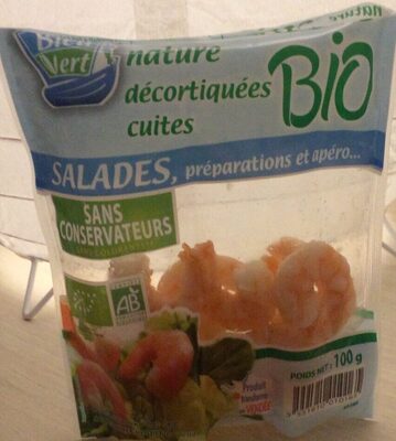 Crevettes nature décortiquées cuites bio