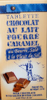 Tablette Chocolat au Lait Fourré Caramel au Beurre Salé à la Fleur de Sel