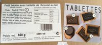 Petit beurre avec tablette de chocolat au lait