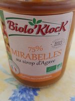 Confiture 75% mirabelles au sirop d'agave