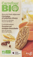 Biscuits Petit déjeuner Céréales Pépites de Chocolat et Noisettes