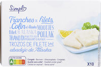 Tranches de filets de Colin d'Alaska