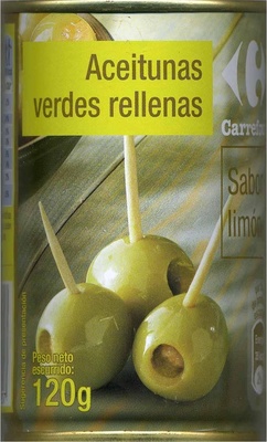 Aceitunas verdes rellenas de pasta de limón "Carrefour"