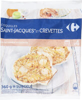 4 Coquilles Saint-Jacques* aux crevettes