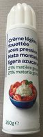 Crème légère fouettée sous pression