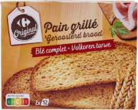 Pain grillé au blé complet