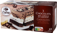 Tarta laminada congelada tres chocolates