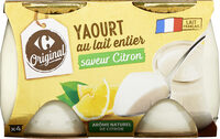 Yaourt au lait entier - saveur Citron