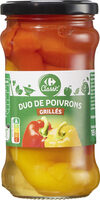 Duo de poivrons rouge et jaune grillés et pelés