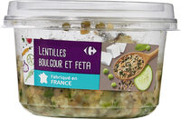 Lentilles, Boulghour, Feta