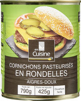 Cornichons pasteurises en rondelles aigres doux