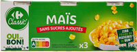 Mais 3x140gr Sans sucres ajoutés