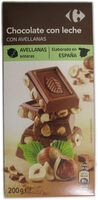 Chocolate con leche con avellanas enteras