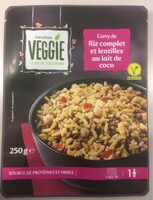 Curry de riz complet et lentilles au lait de coco