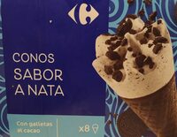 Conos sabor nata con galleras al cacao