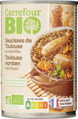Saucisses de Toulouse aux lentilles