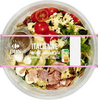 Salade Italienne farfalle, mozzarella, jambon sec, basilic