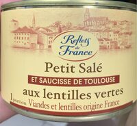 Petit salé À la saucisse de Toulouse et aux lentilles vertes