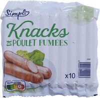 Knacks de poulet fumées