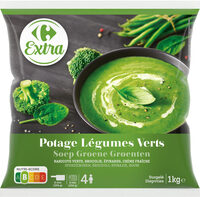 Potage légumes verts Haricots verts, brocolis, épinards, crème fraîche